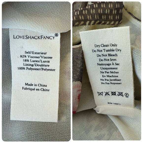 LoveShackFancy NWT Greenwich Midnight Ruby Gold Metallic Smocked Mini Dress XS - Picture 15 of 17